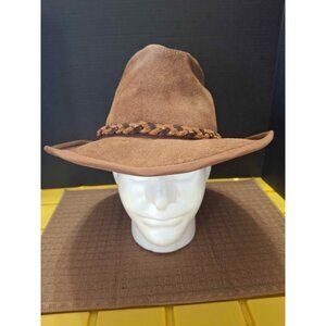 Henschel Size Large Brown Suede Cowboy Hat With Braided Band